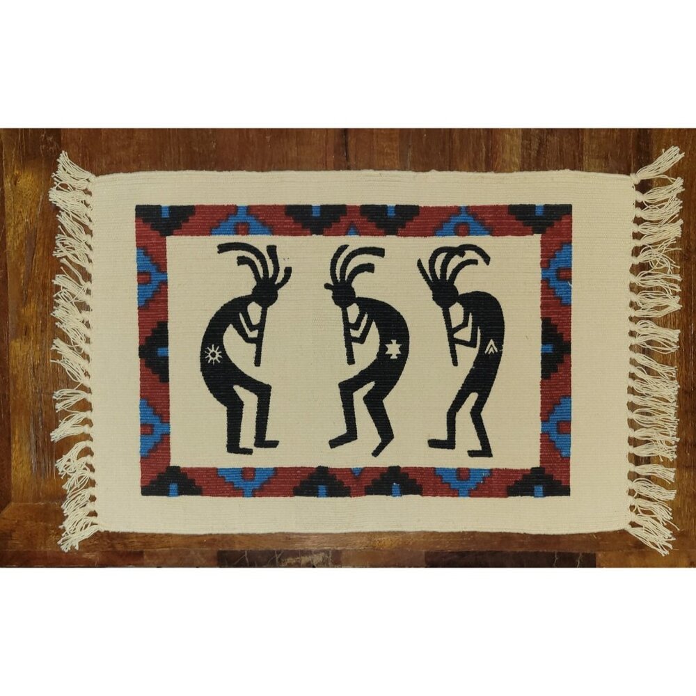 Placemats Southwest Kokopelli EL PASO SADDLEBLANKET CO Woven Fringe  - 4